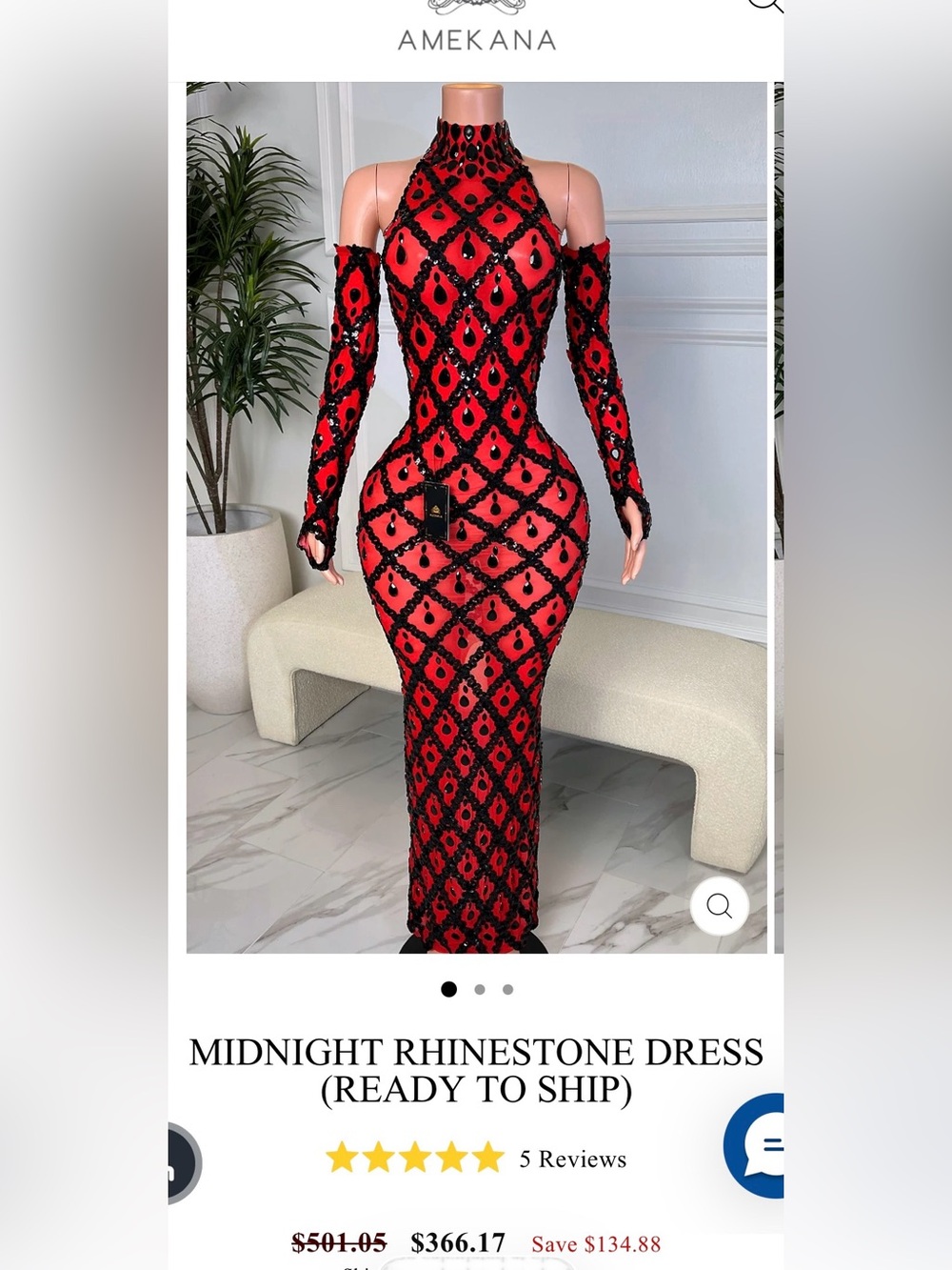 Red Long-Sleeve Sequin Bodycon Evening Dress